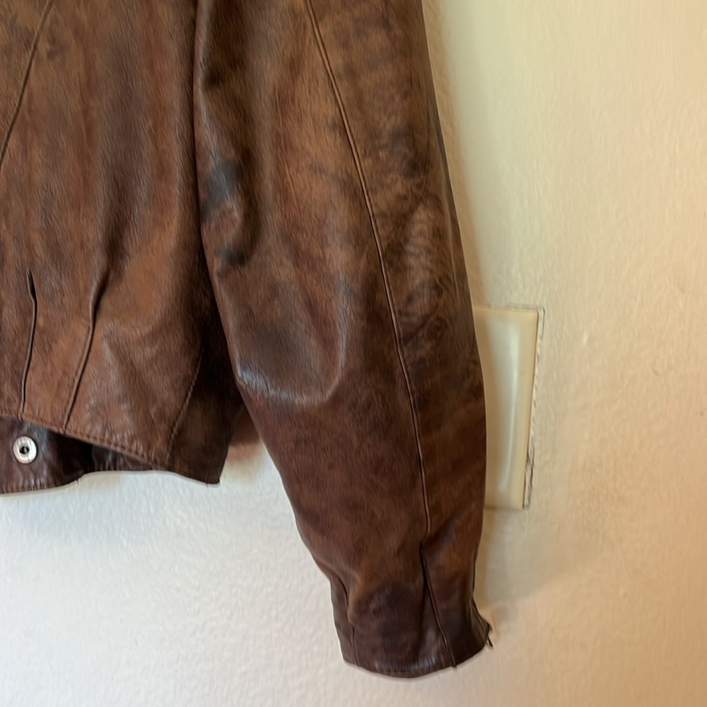 Beautiful Brown Leather Jacket, It Has Shoulder P… - image 4